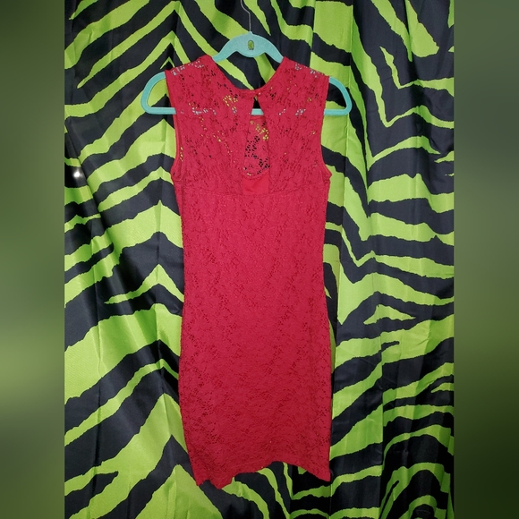 Modcloth Lace Red Dress, Medium - Picture 2 of 6
